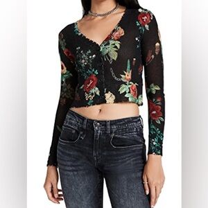 R13 Useless Treasures Baby Cashmere Cardigan In Black size L large